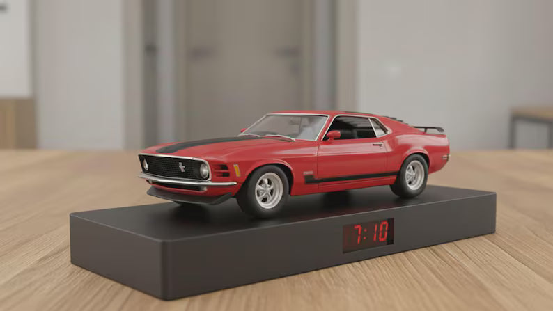 Budzik samochodowy Inspirowany Autem Ford Mustang z 1970 roku